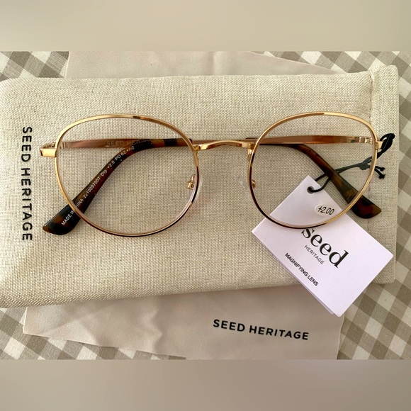 Seed Heritage Gold Reading Glasses + 2.00 - Picture 2 of 3